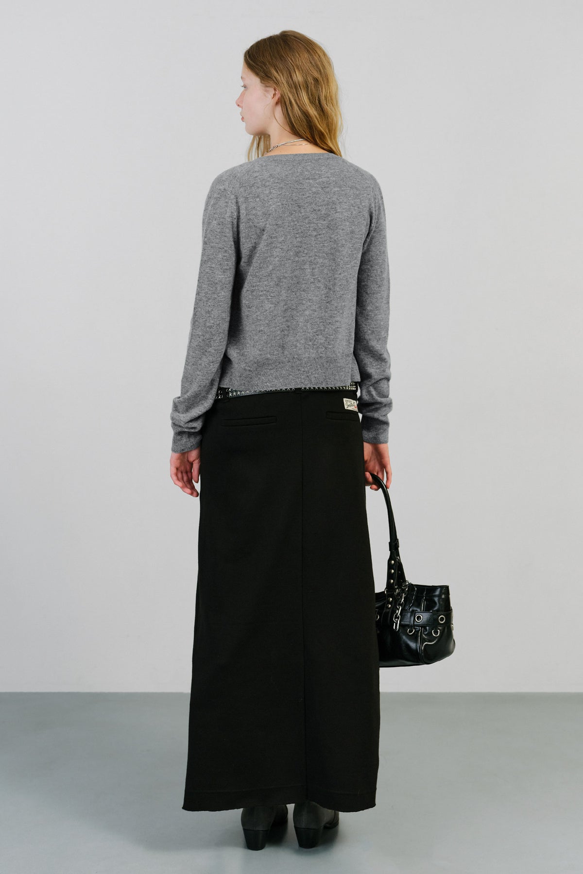 Instantfunk Essential Wool Round Cardigan - Grey