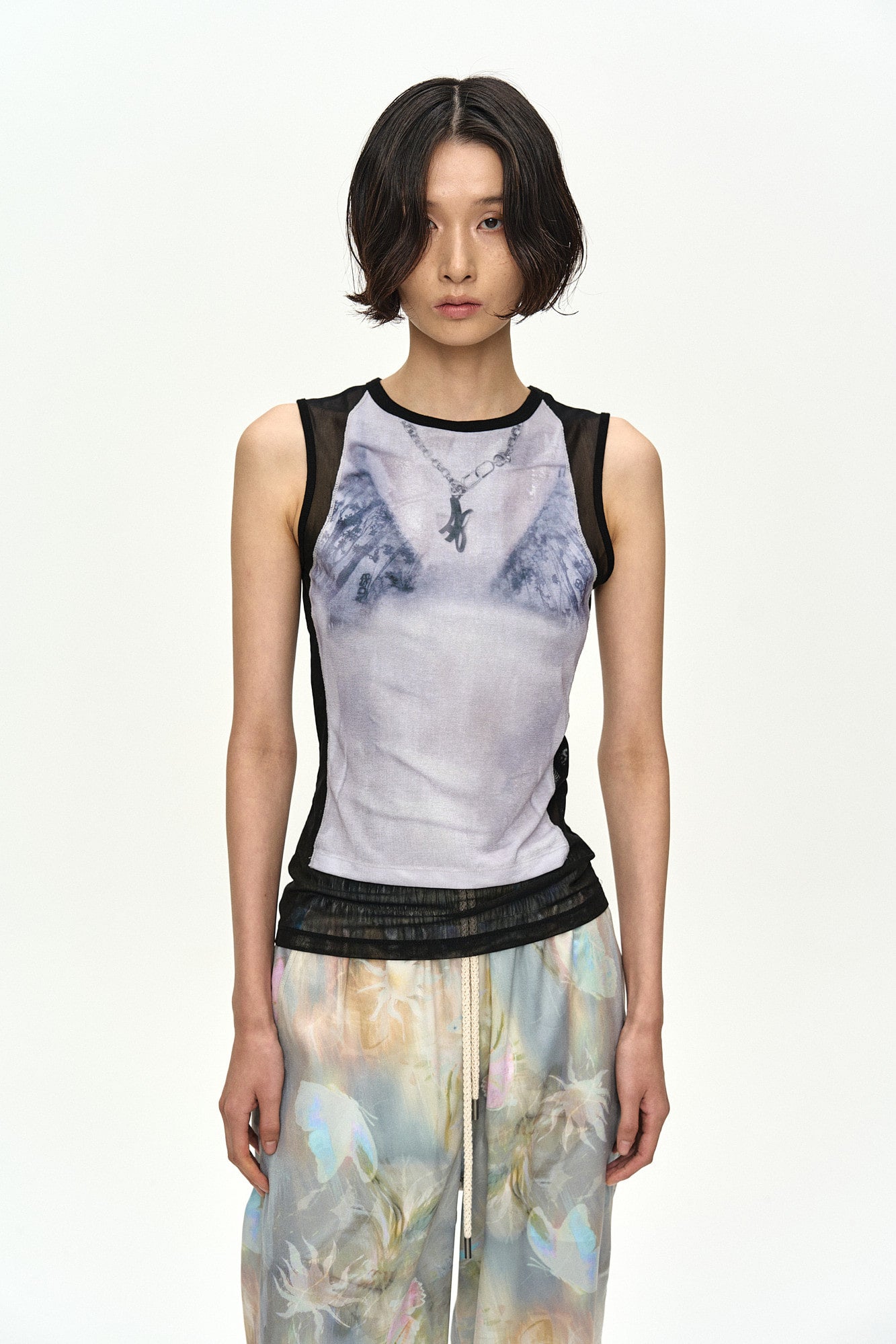 Andersson Bell Fish & Butterfly Printed Satin Trousers