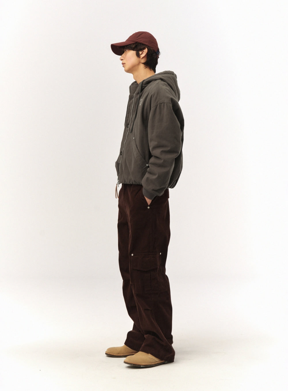 [satur] Nylon Casual Ball Cap - Burgundy