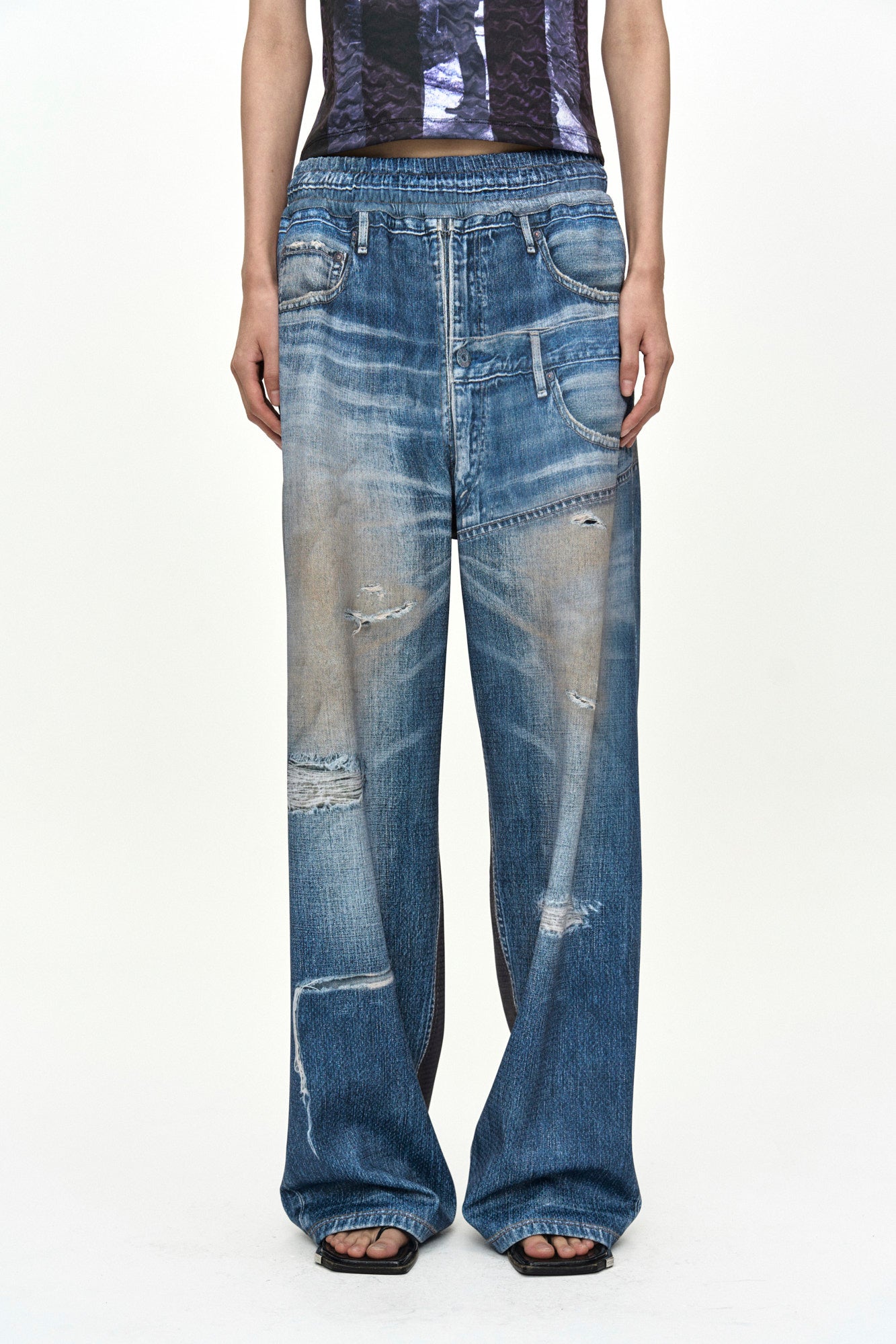 Andersson Bell Denim & Cargo Trompe L'Oeil Mesh Pants