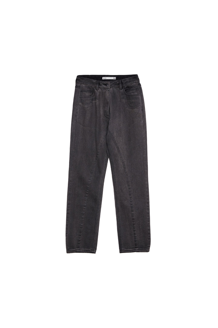 Matinkim Coating Washed Denim Pants IN Black