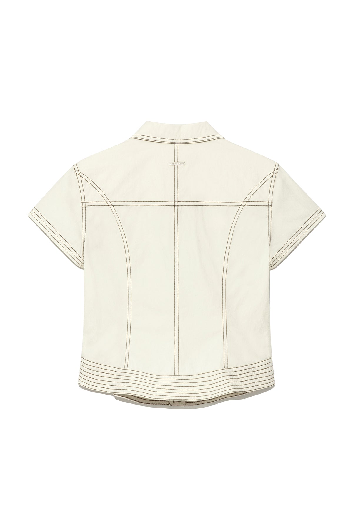 Matinkim Stitch Point Slim Shirket IN Light Beige