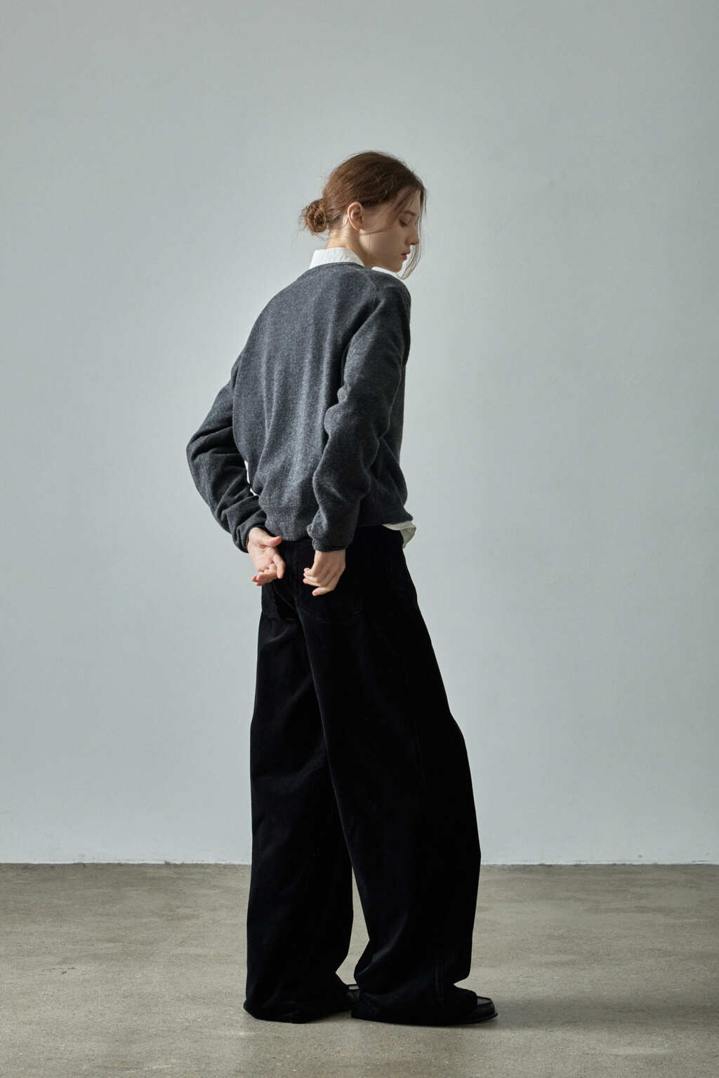 Facade Pattern Classic Corduroy Pants black