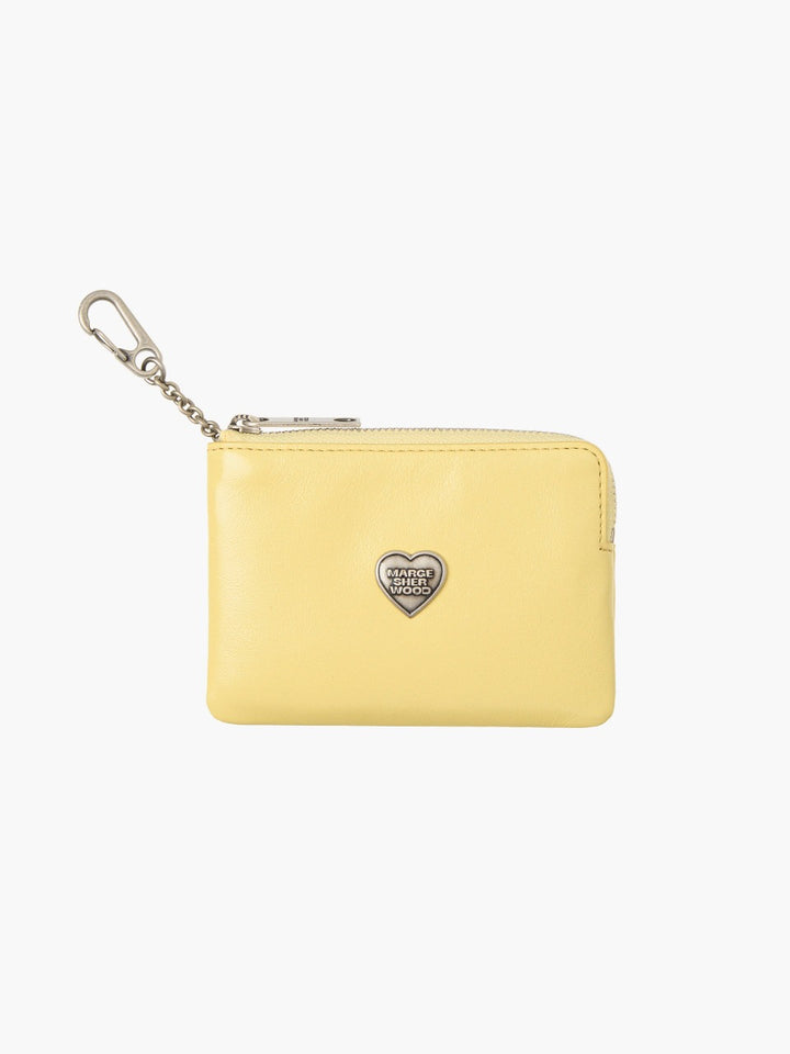 Margesherwood Heart Zipper Wallet Silver Logo soup glossy plain