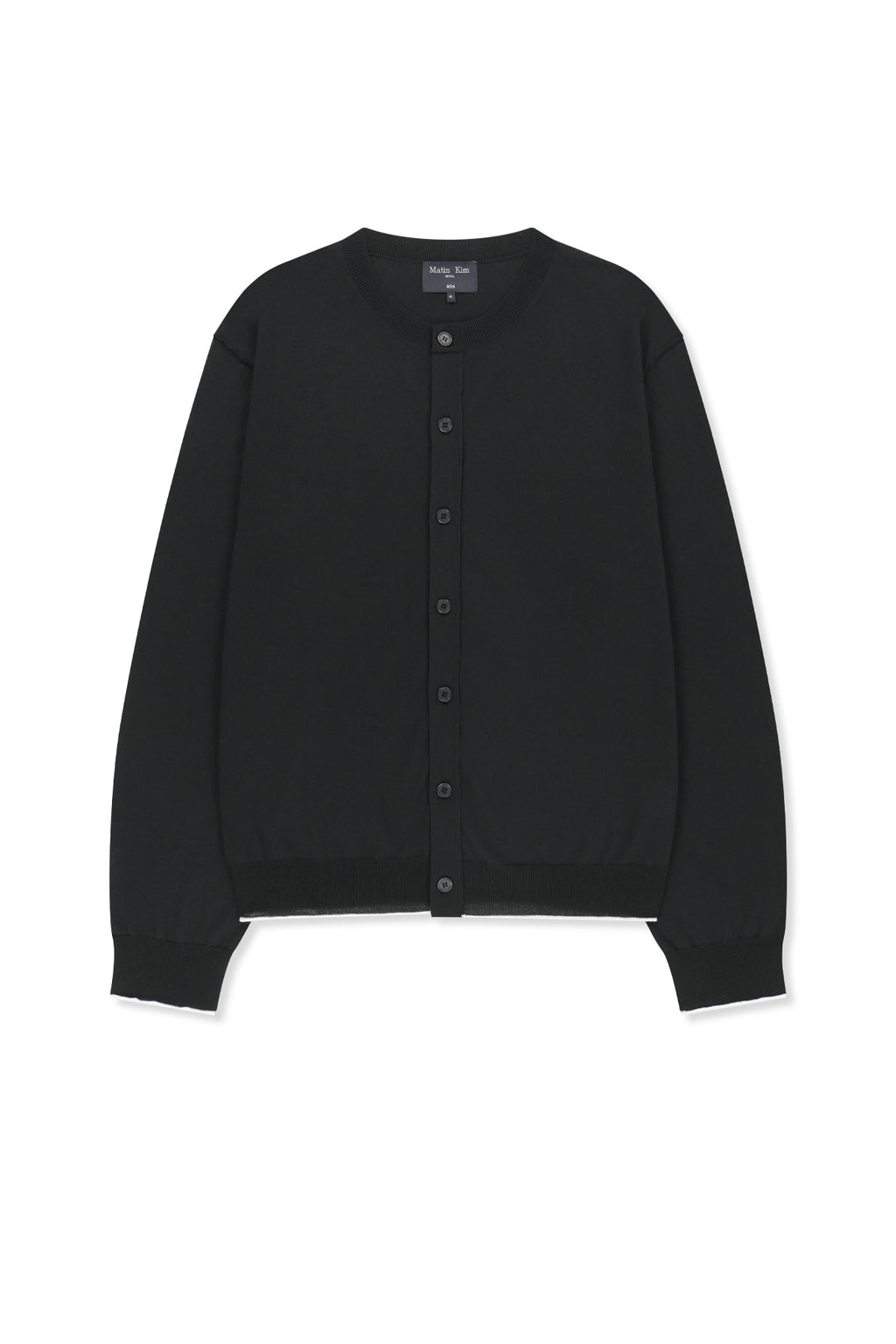 [matinkim] Back Logo Sheer Cardigan For Men IN Black