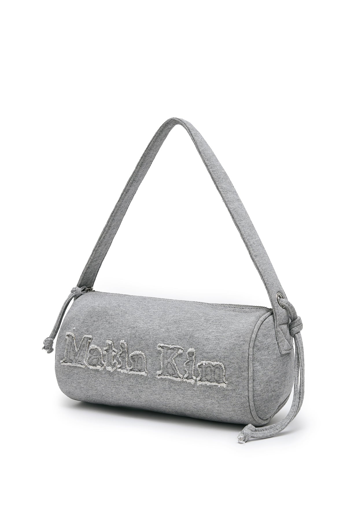 matinkim APPLIQUE LOGO JERSEY DUFFLE BAG IN GREY - View 2