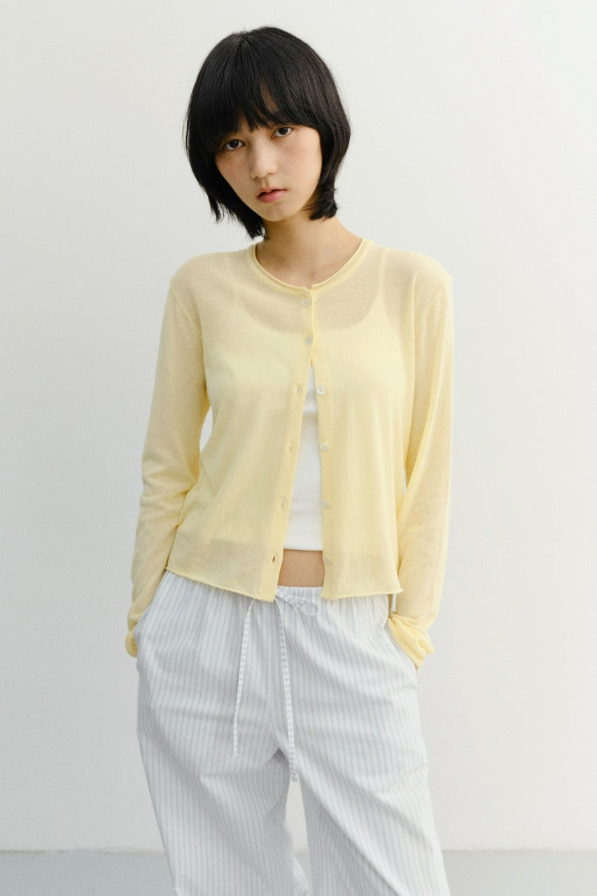 Dunst Summer Essential Crewneck Cardigan Butter