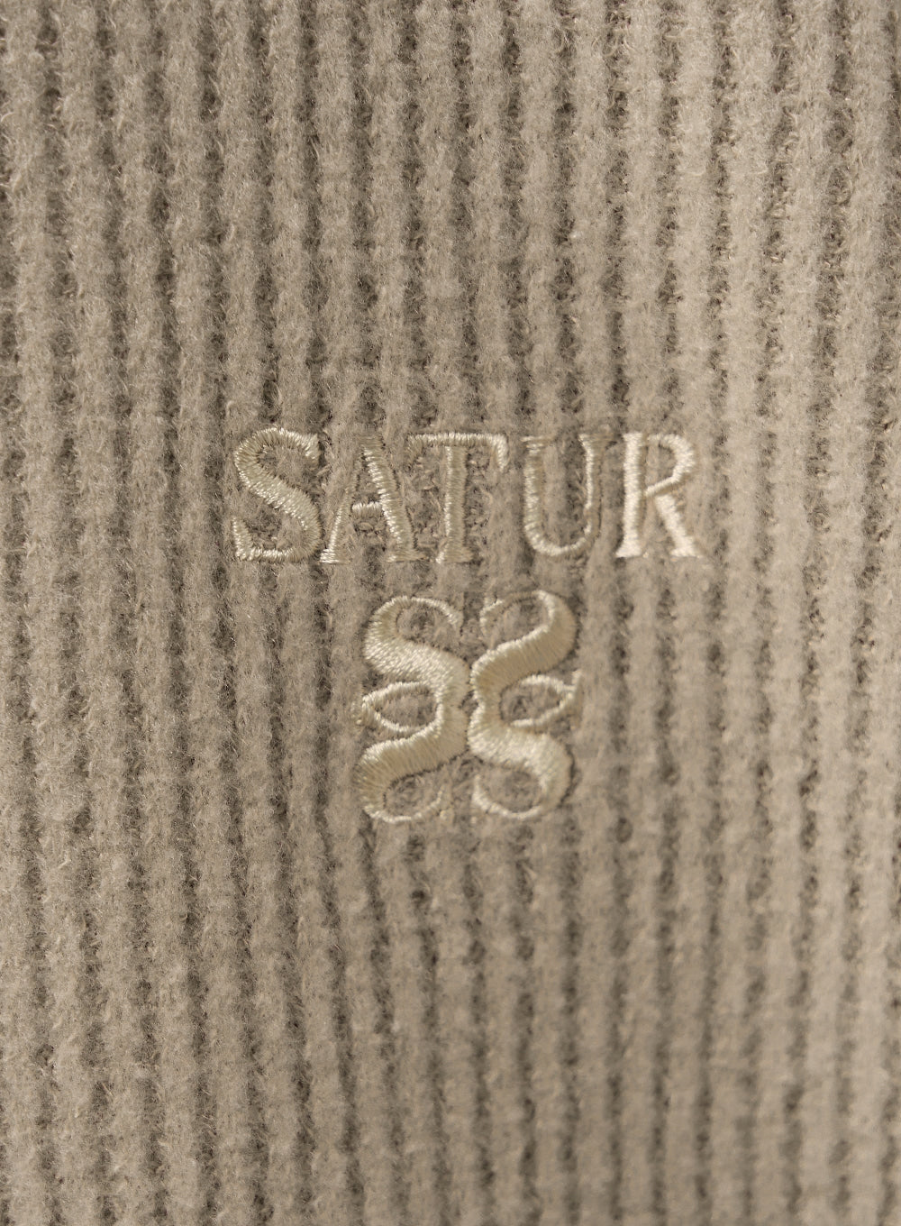 [satur] Light Weight Fleece Hood Zip-up - Beige