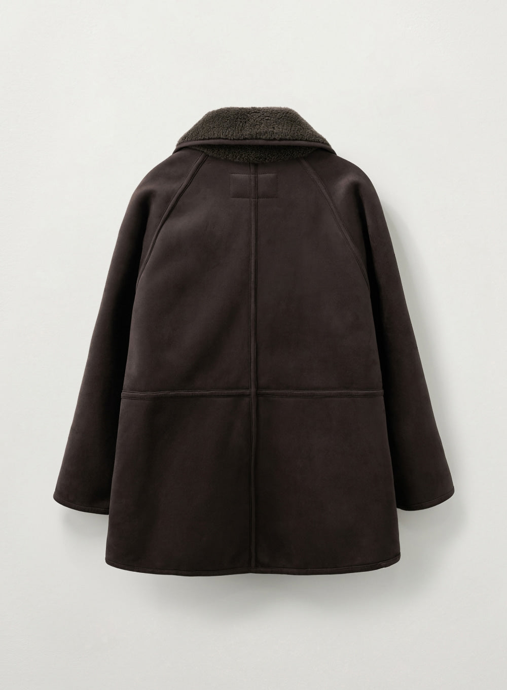 [satur] (W) Synthetic Shearling Loose Fit Jacket - Dark Brown