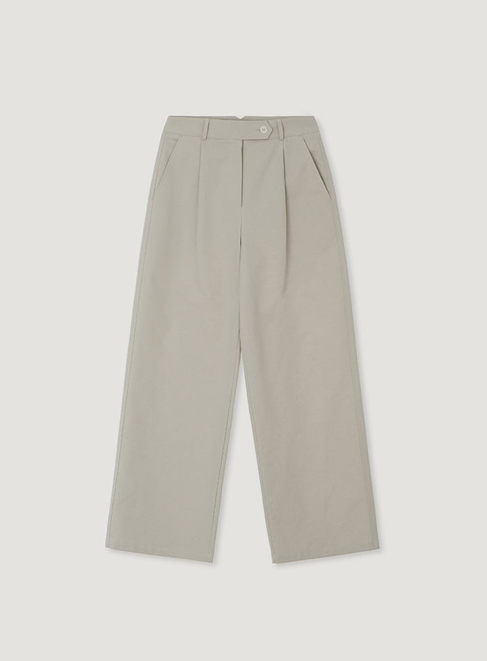 Mango Maniplease Plap Cotton Pants Greige
