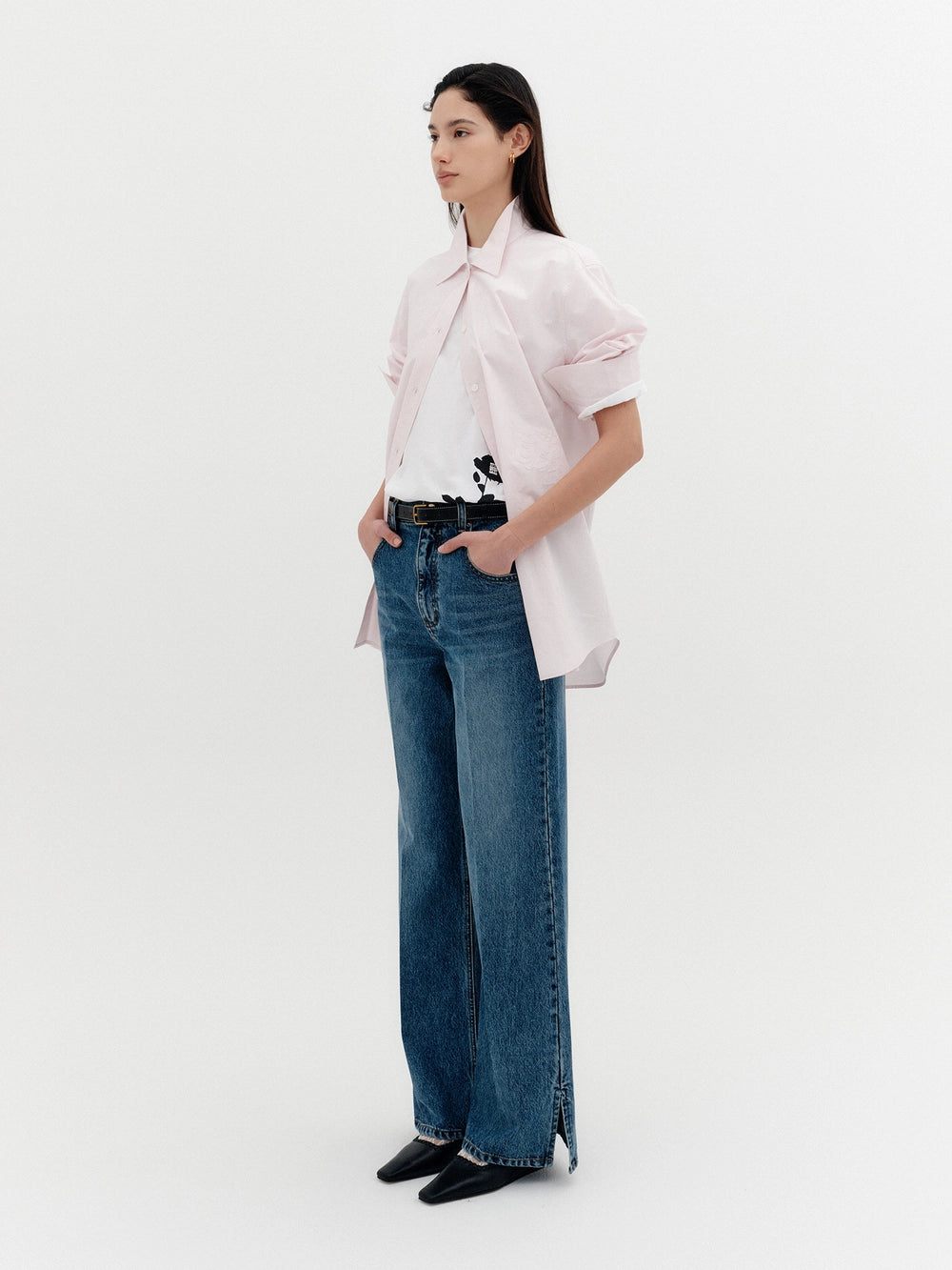 EENK Classic Logo Embroidered Shirt - Light Pink