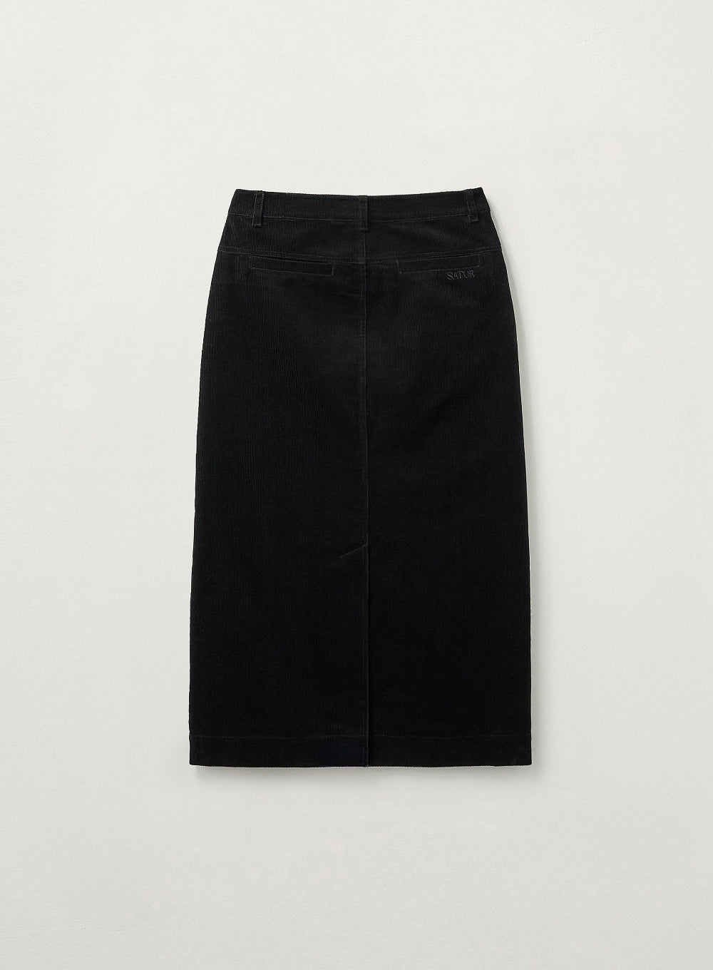 [satur] (W) Corduroy Long Skirt - Black