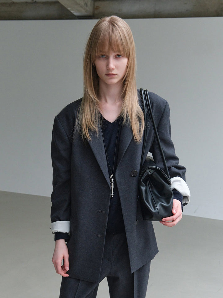 Low Classic Wool Tailored Jacket Grey