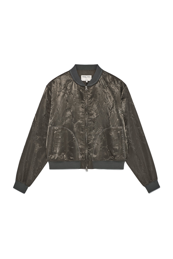 Matinkim Back Logo Crinkle Blouson For Women IN Khaki