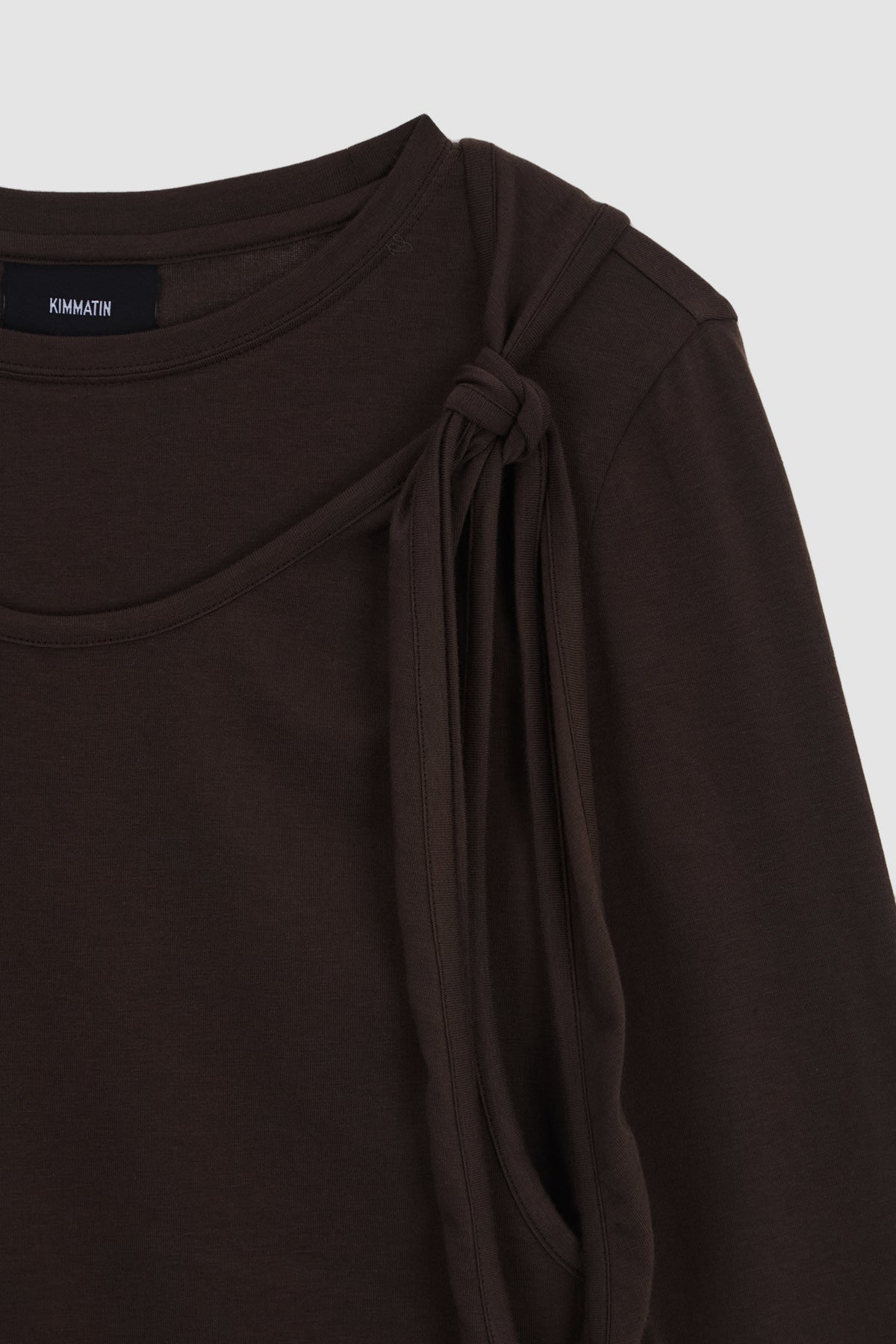 Matinkim Twist Strap Long Sleeve Top IN Brown