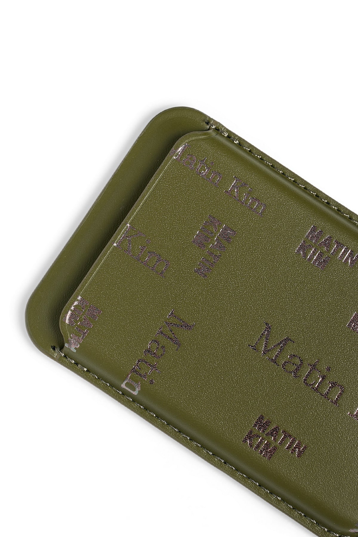 Matinkim Matin All-Over Logo Magnetic Card Wallet IN Khaki