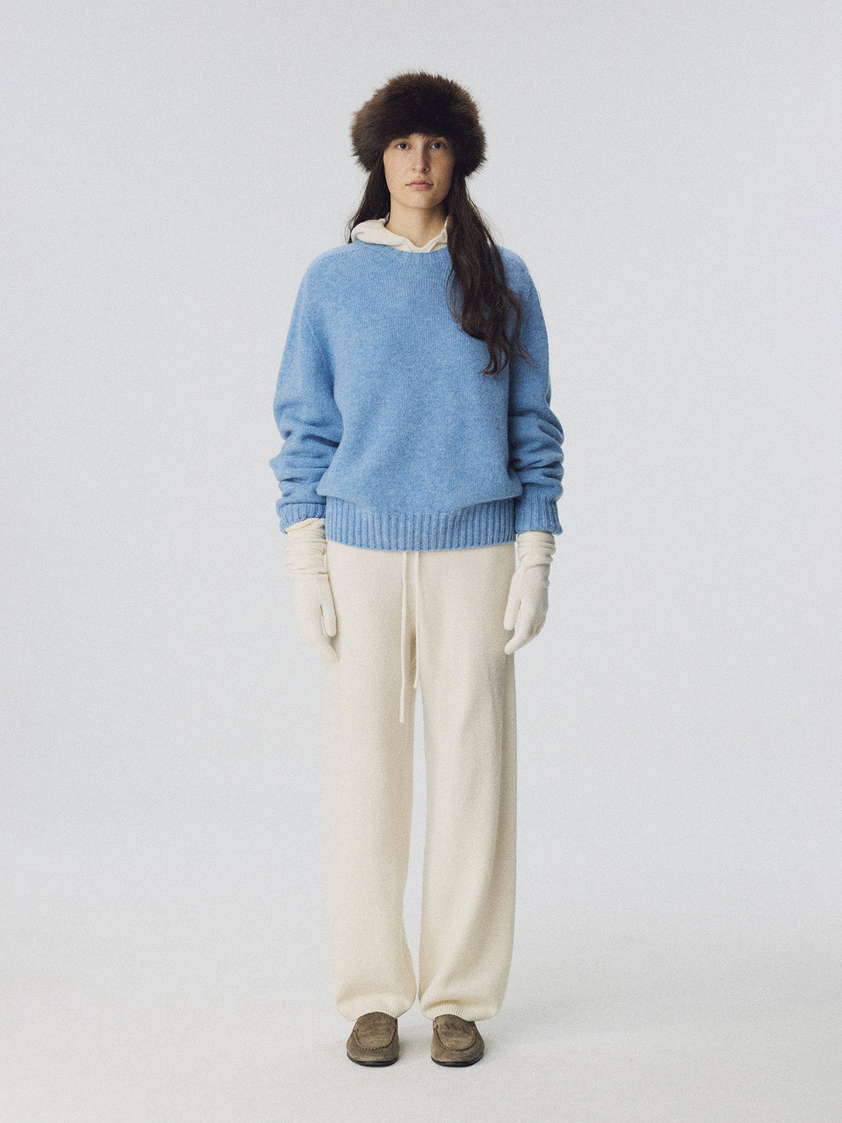 Nothing Written Kiri brushed wool pullover (Fog blue)