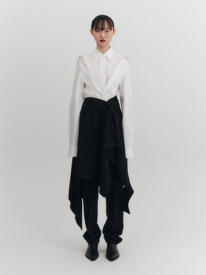 EENK Asymmetric Midi Skirt - Black
