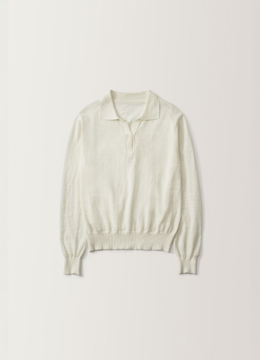 Nothing Written Carrel collar knit (White)