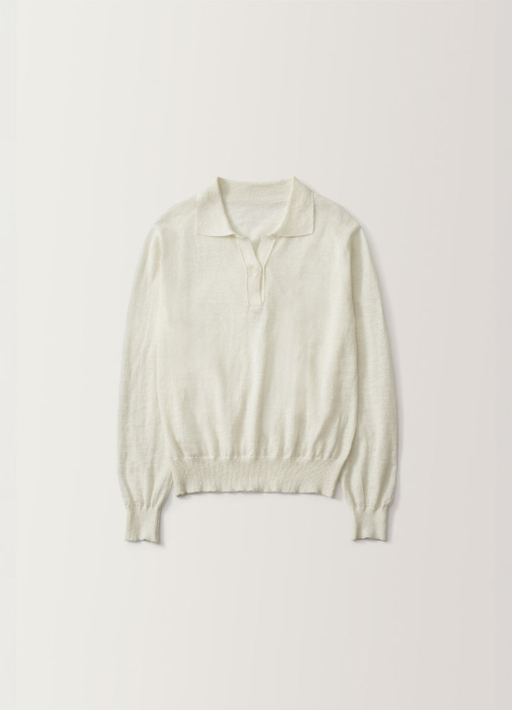 Nothing Written Carrel collar knit (White)