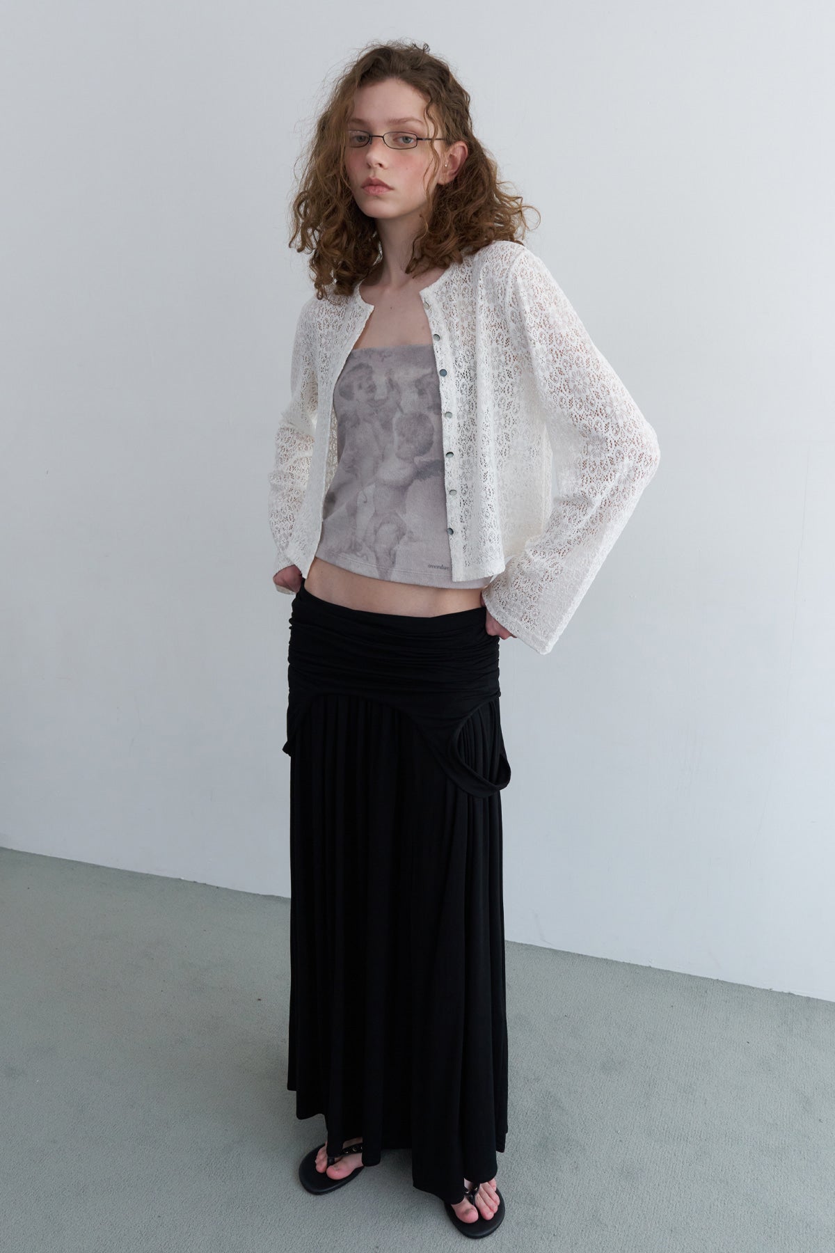 Overdueflair Cotton Lace Cardigan White