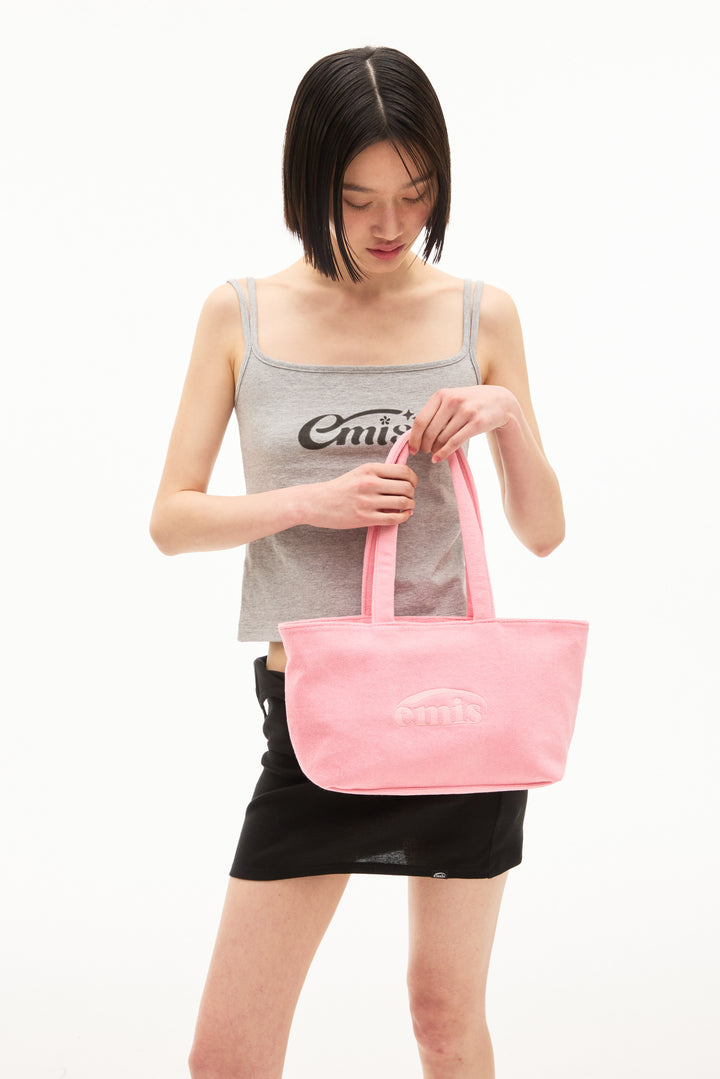 Emis Terry Square Shoulder Bag-Pink