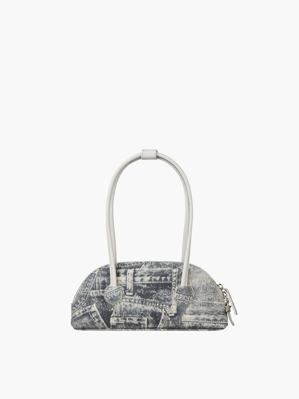 Margesherwood Bessette Shoulder light grey printed suede+crinkle