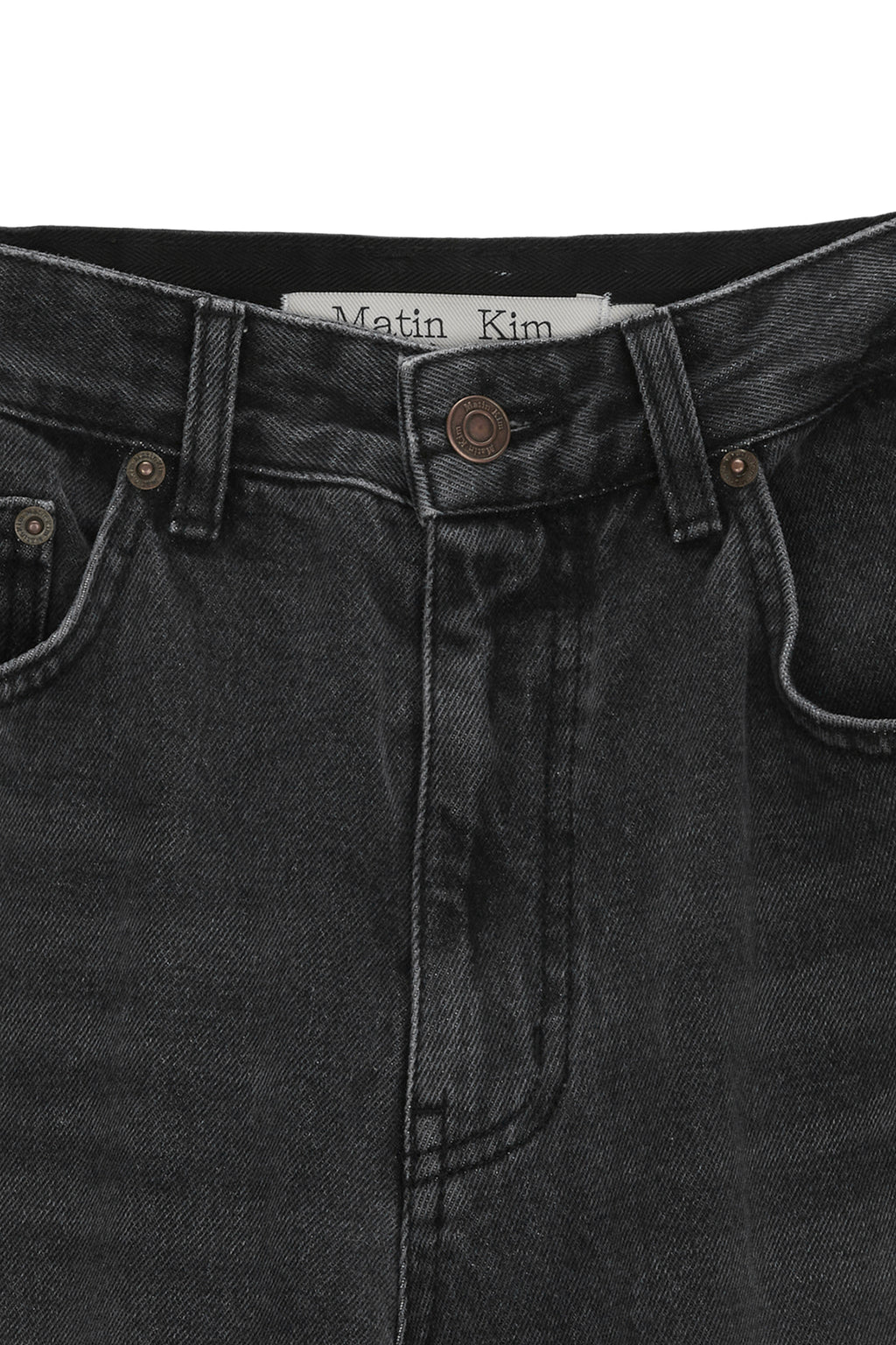 [matinkim] DOUBLE SIDE CARPENTER DENIM PANTS IN BLACK