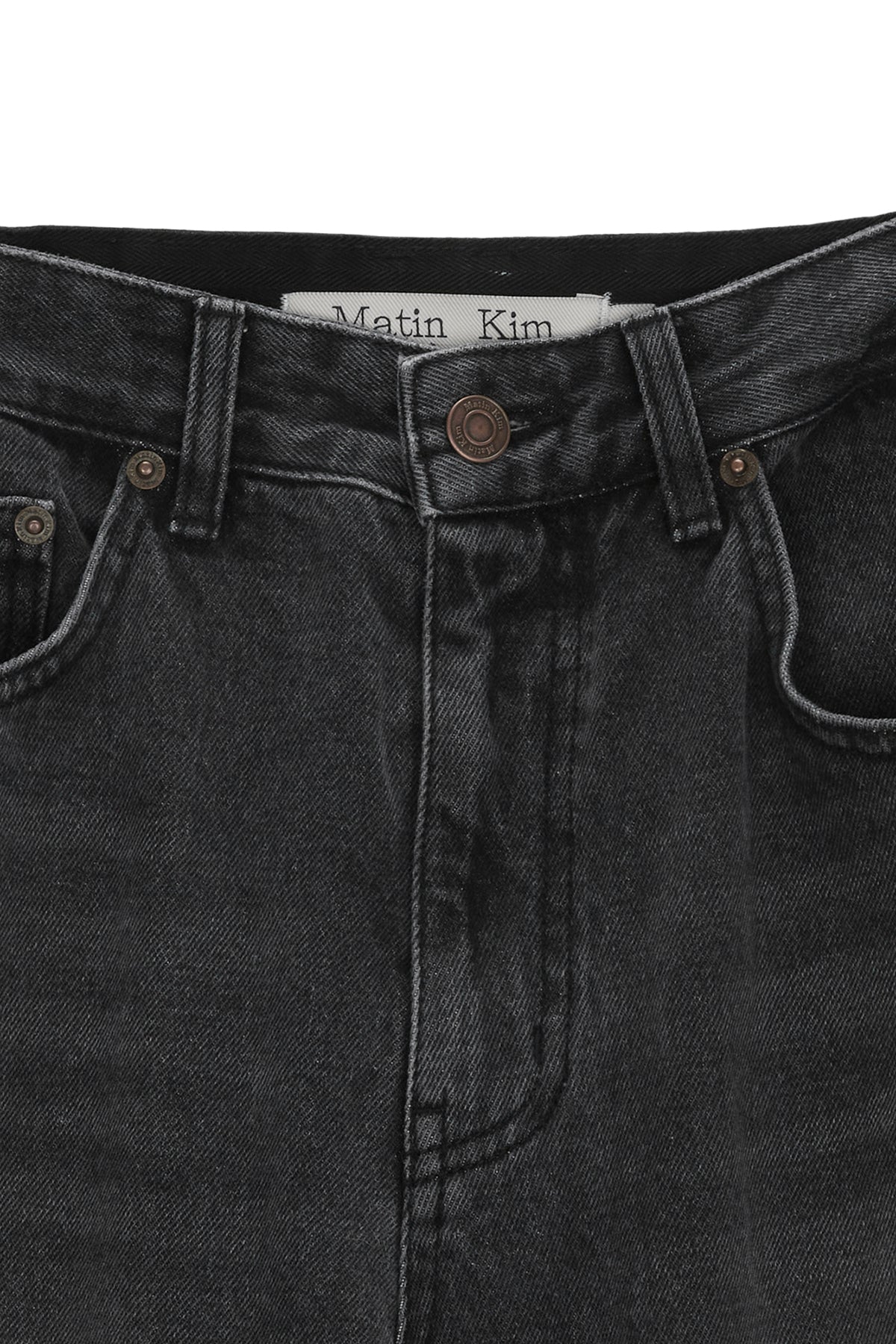 [matinkim] DOUBLE SIDE CARPENTER DENIM PANTS IN BLACK