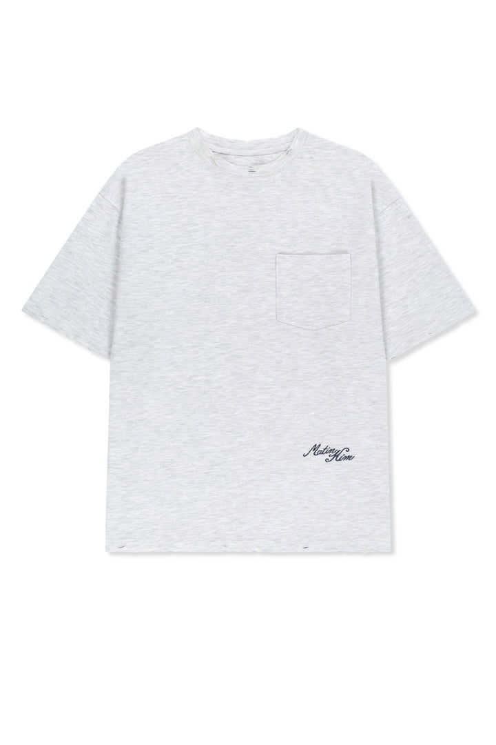 Matinkim Calligraphy Back Logo Pocket Top IN Light Grey
