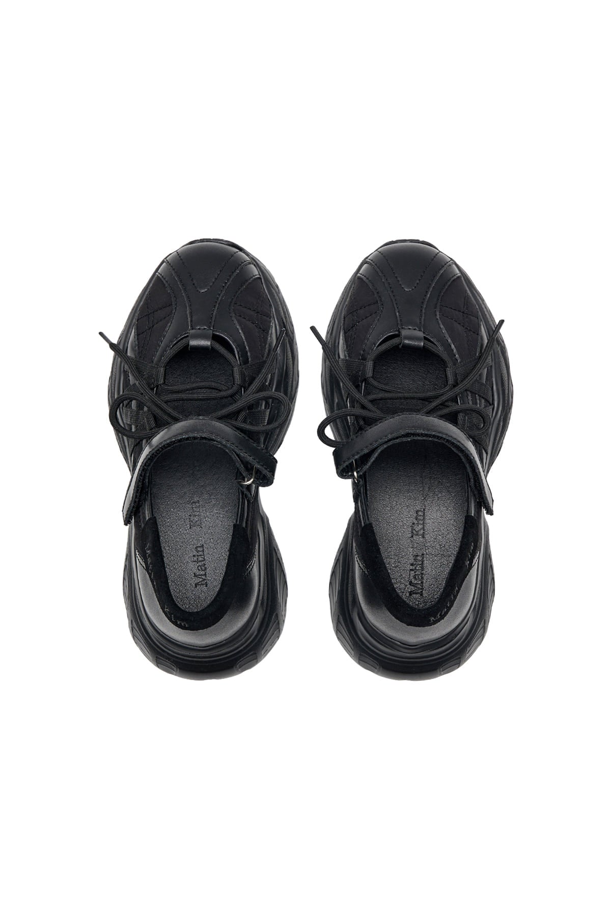 Matinkim Lace UP Chunky Ballet Sneakers IN Black
