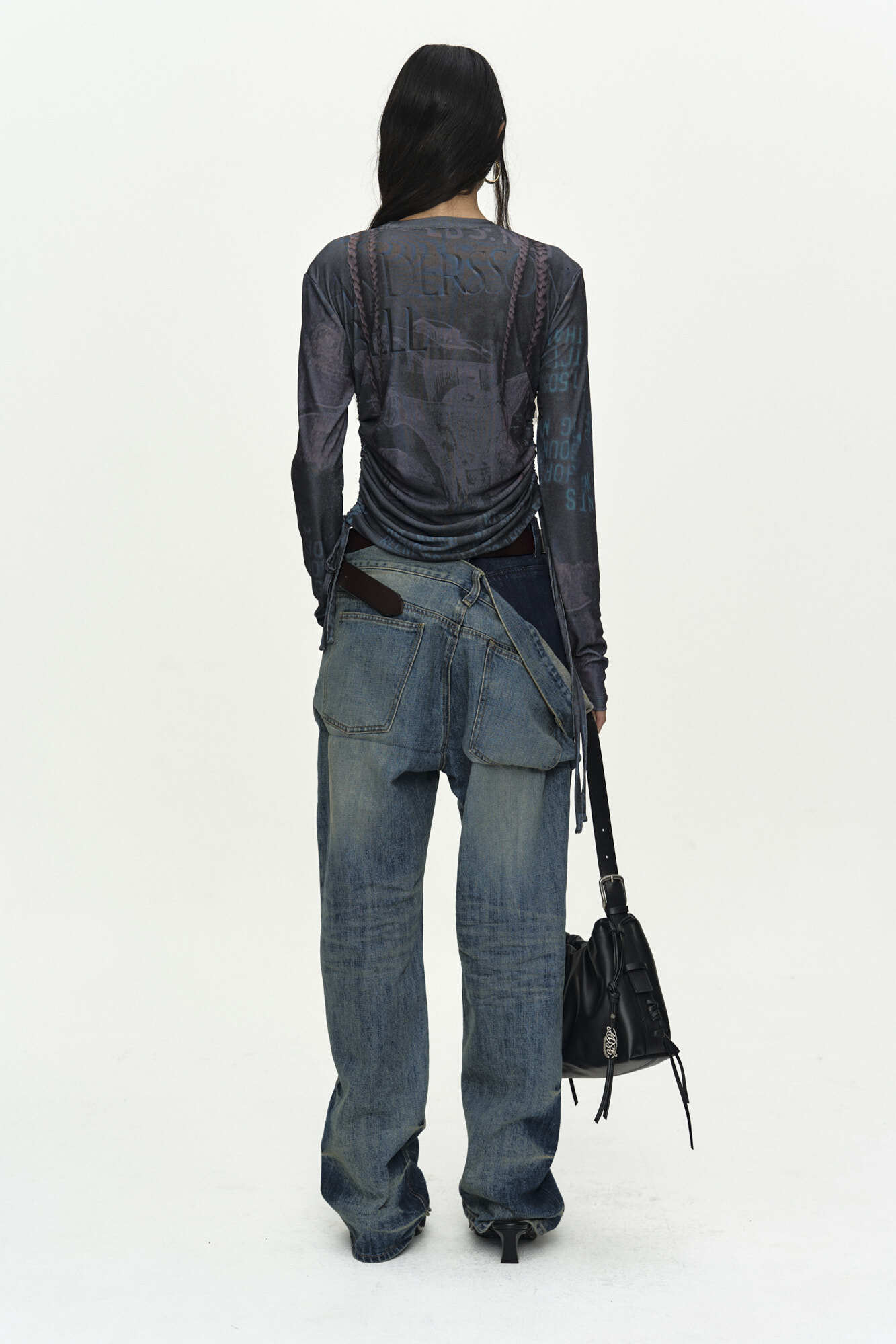 Andersson Bell Unisex Asymmetric Layered Wide-Leg Jeans apa