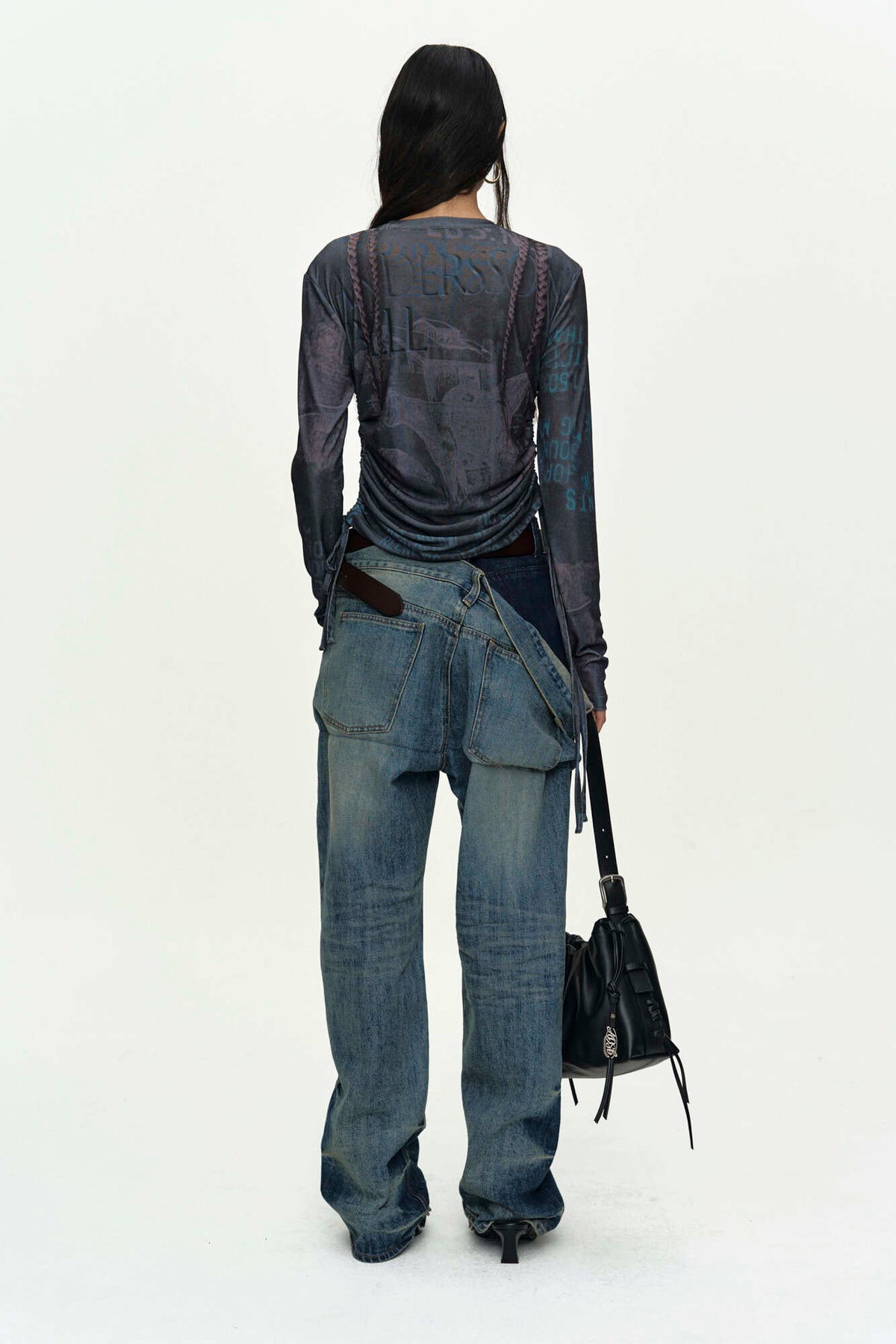 Andersson Bell Unisex Asymmetric Layered Wide-Leg Jeans