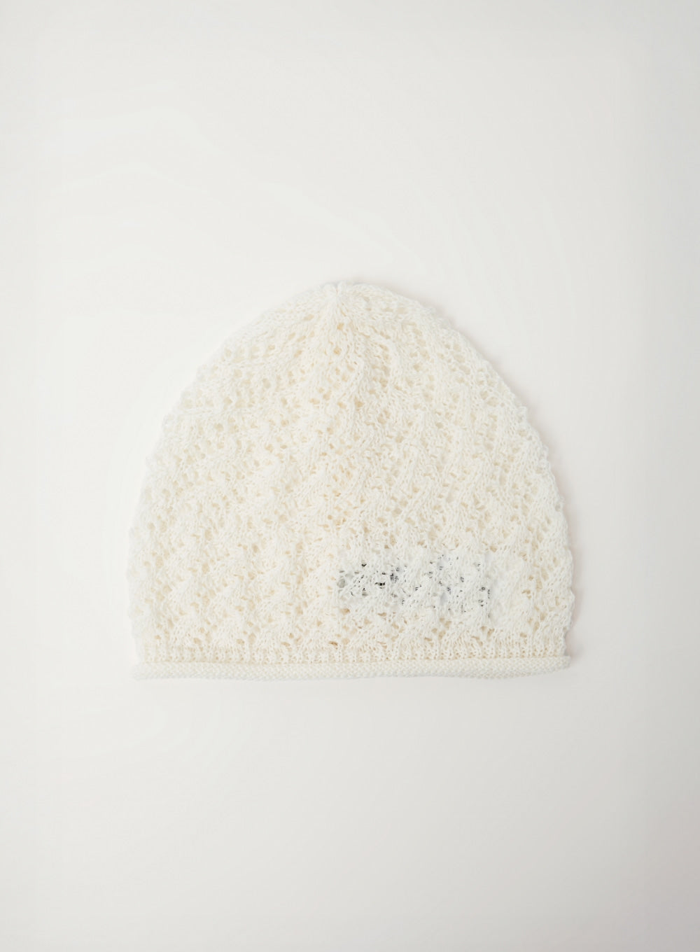 Satur (W) Crochet Knit Beanie - White