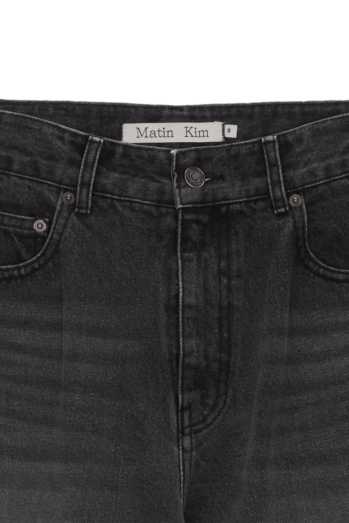 [matinkim] SIDE WASHED DENIM PANTS IN BLACK