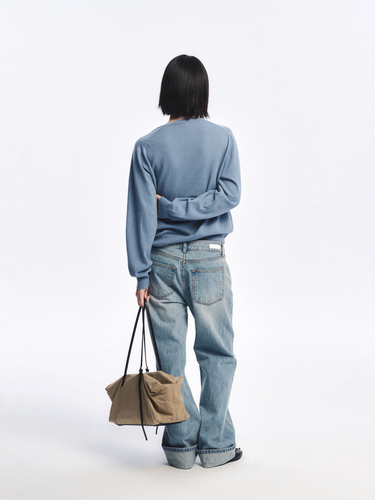 Low Classic Mid-Rise Roll-Up Jeans Light Blue