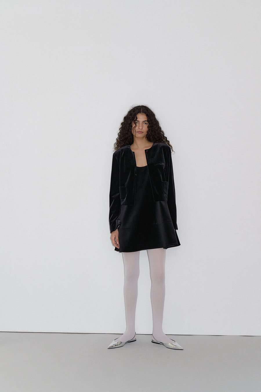 Overdueflair Velvet Tie Jacket Black