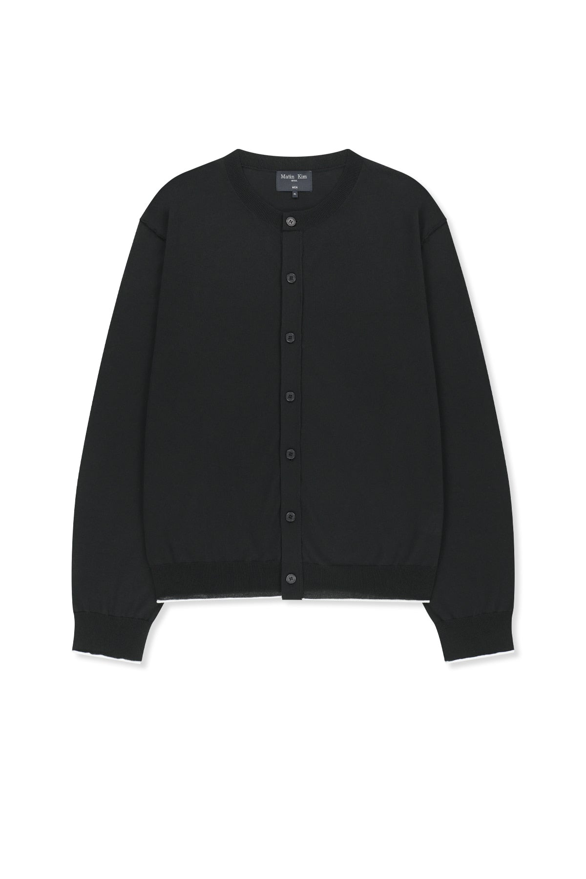 [matinkim] Back Logo Sheer Cardigan For Men IN Black