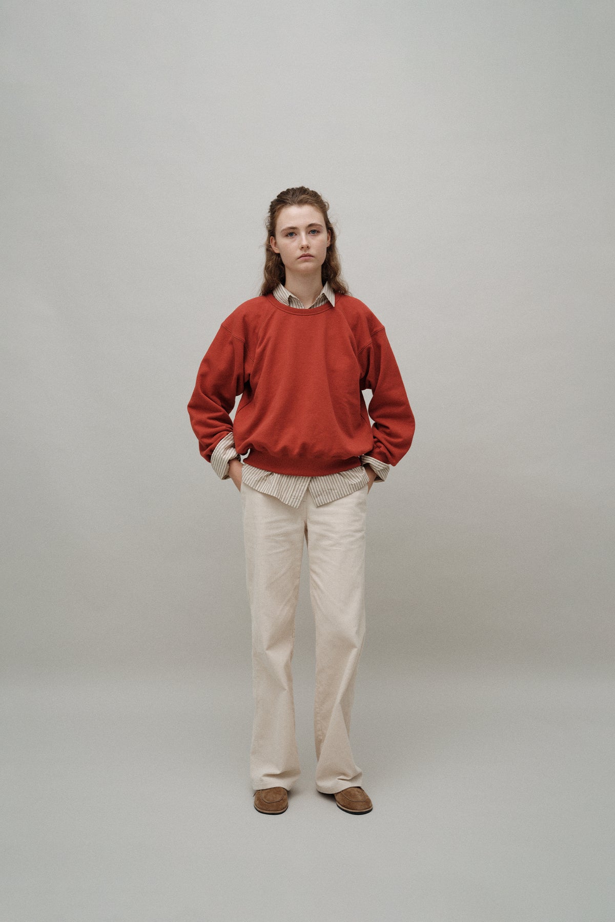 Nothing Written Cotton crewneck sweatshirt (Vintage brick)