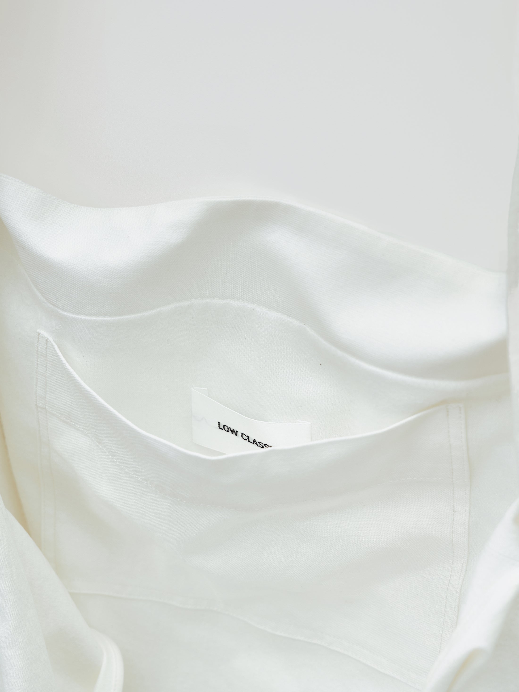Low Classic Soft Structure Big Cotton Bag White