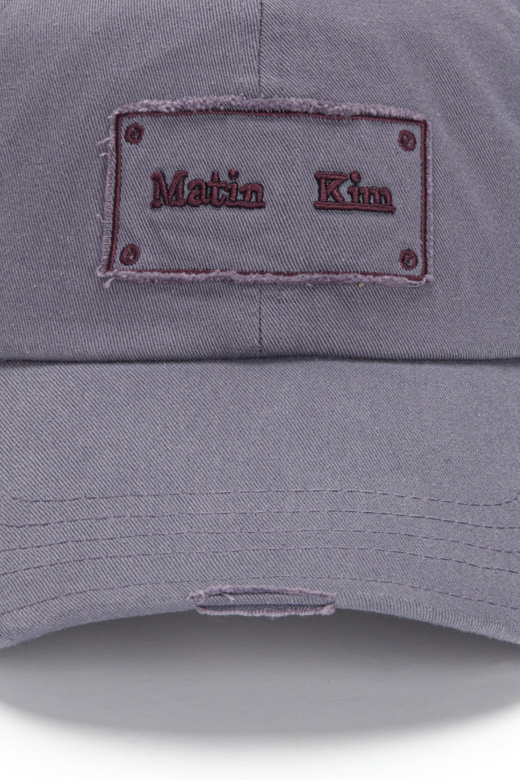 [matinkim] SQUARE LOGO CUTOUT BALL CAP IN PURPLE
