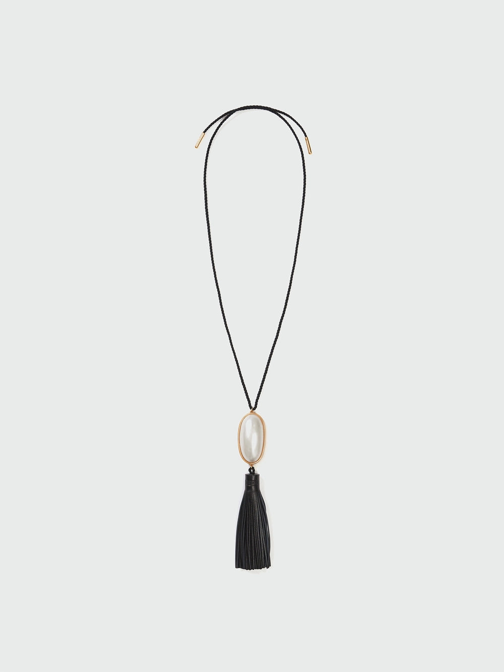 EENK Long Oval Pearl Necklace - Black