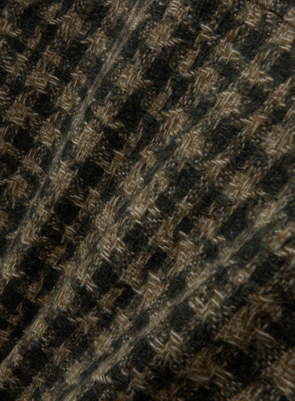 [satur] Check Fleece Shirt Jacket - Khaki