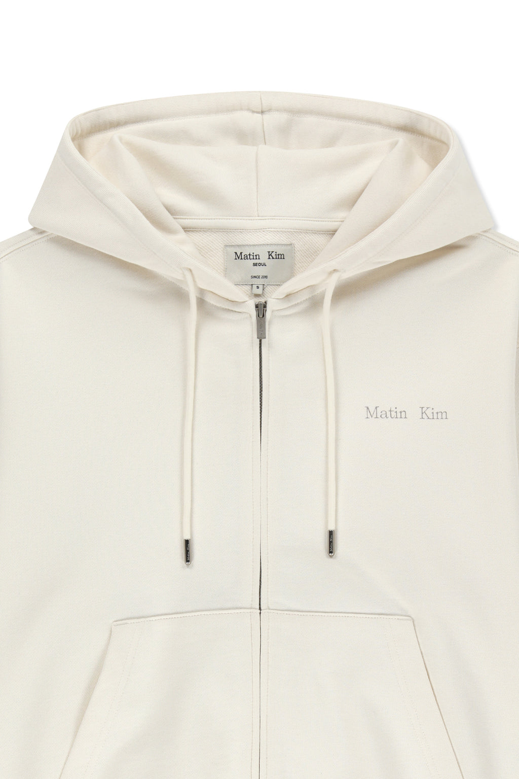 Matinkim Back Logo Essential Hoody Zip UP IN Ivory