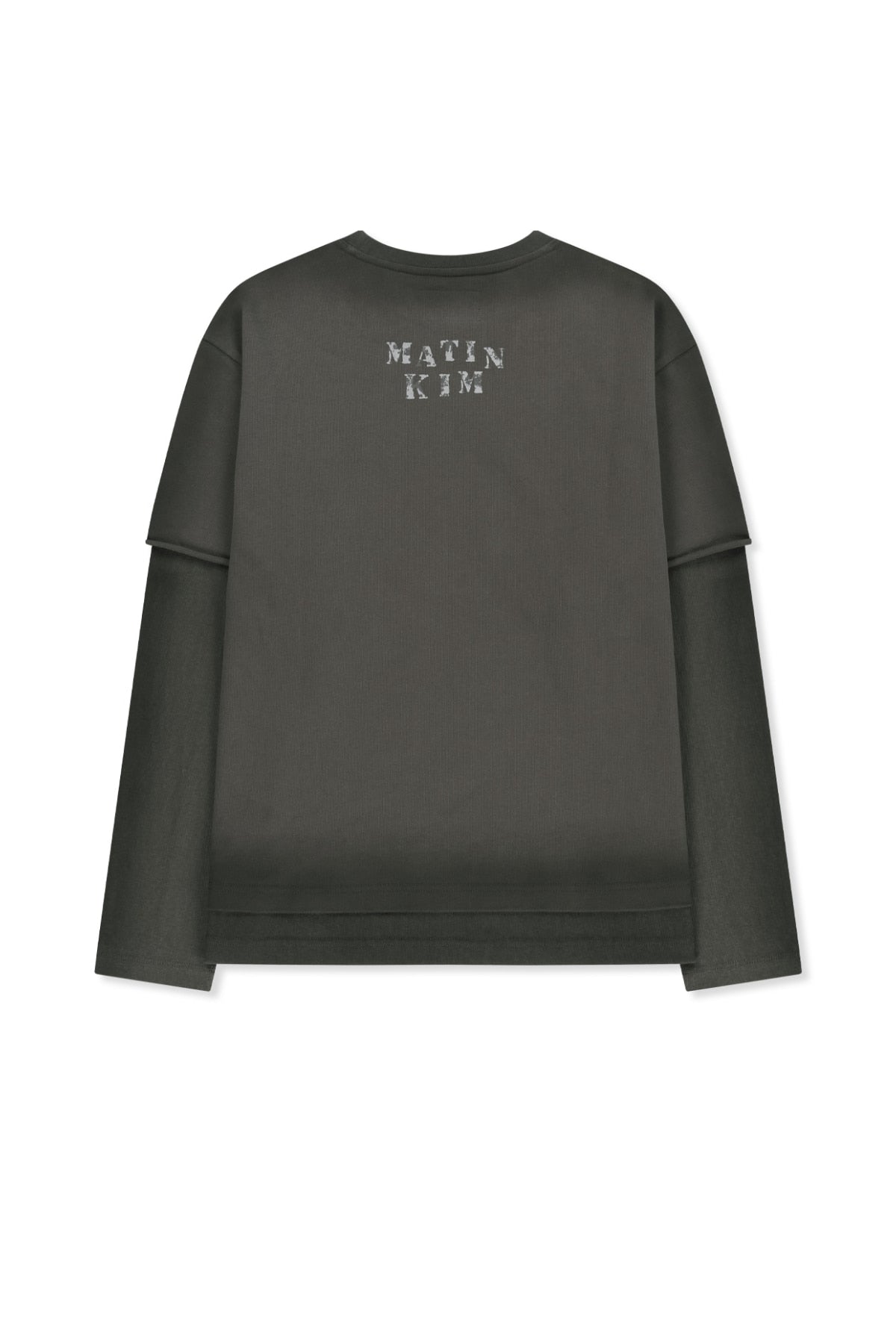 Matinkim Dust Washed Logo Layered Top IN Charcoal