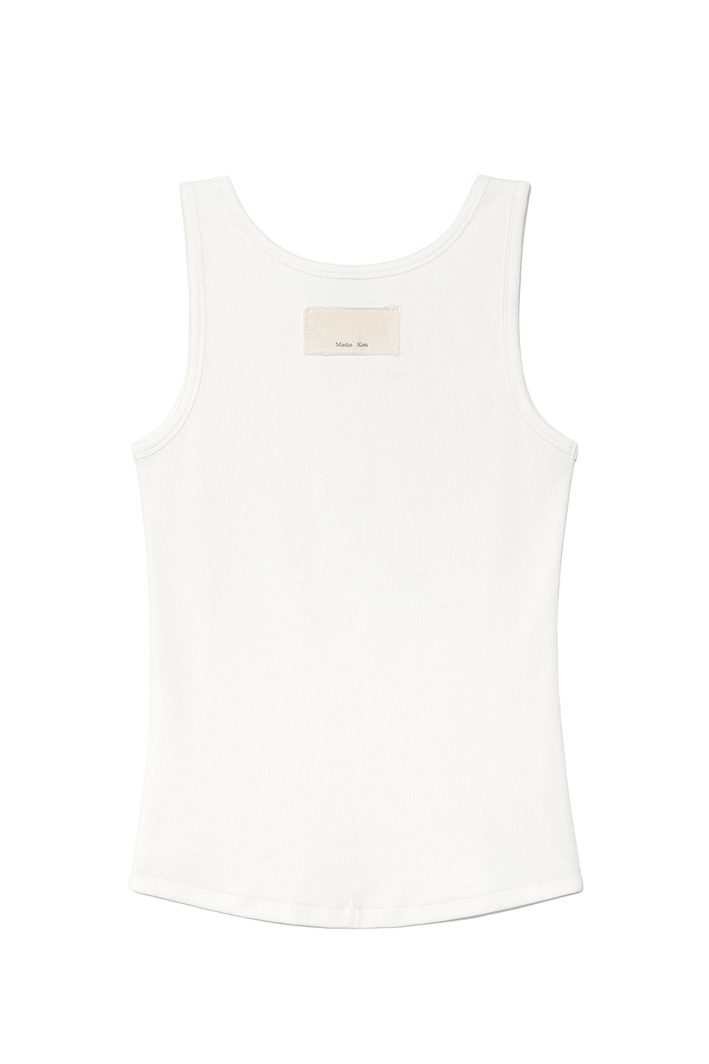 [matinkim] LOGO APPLIQUE SLIM TANK TOP IN WHITE