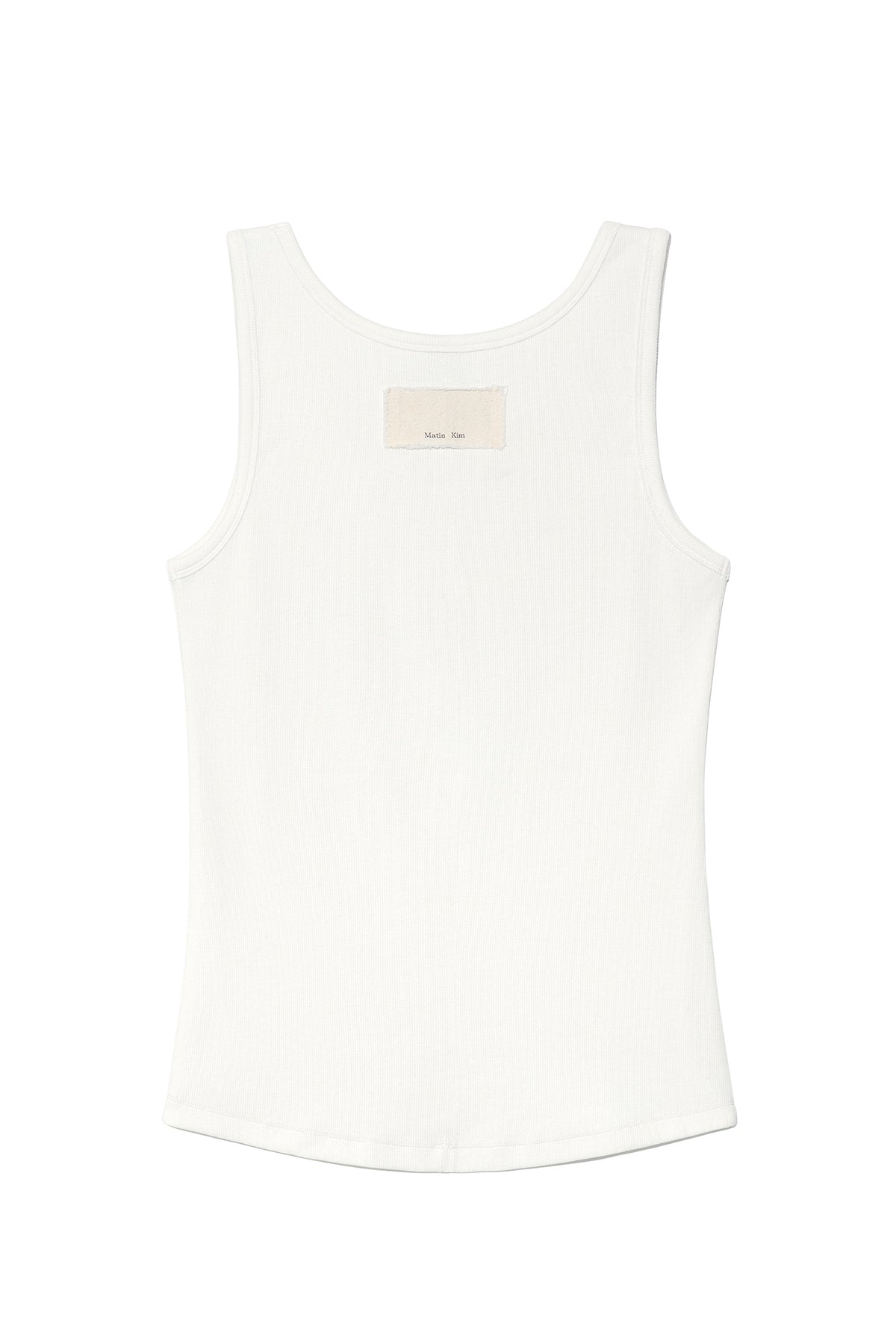 [matinkim] LOGO APPLIQUE SLIM TANK TOP IN WHITE