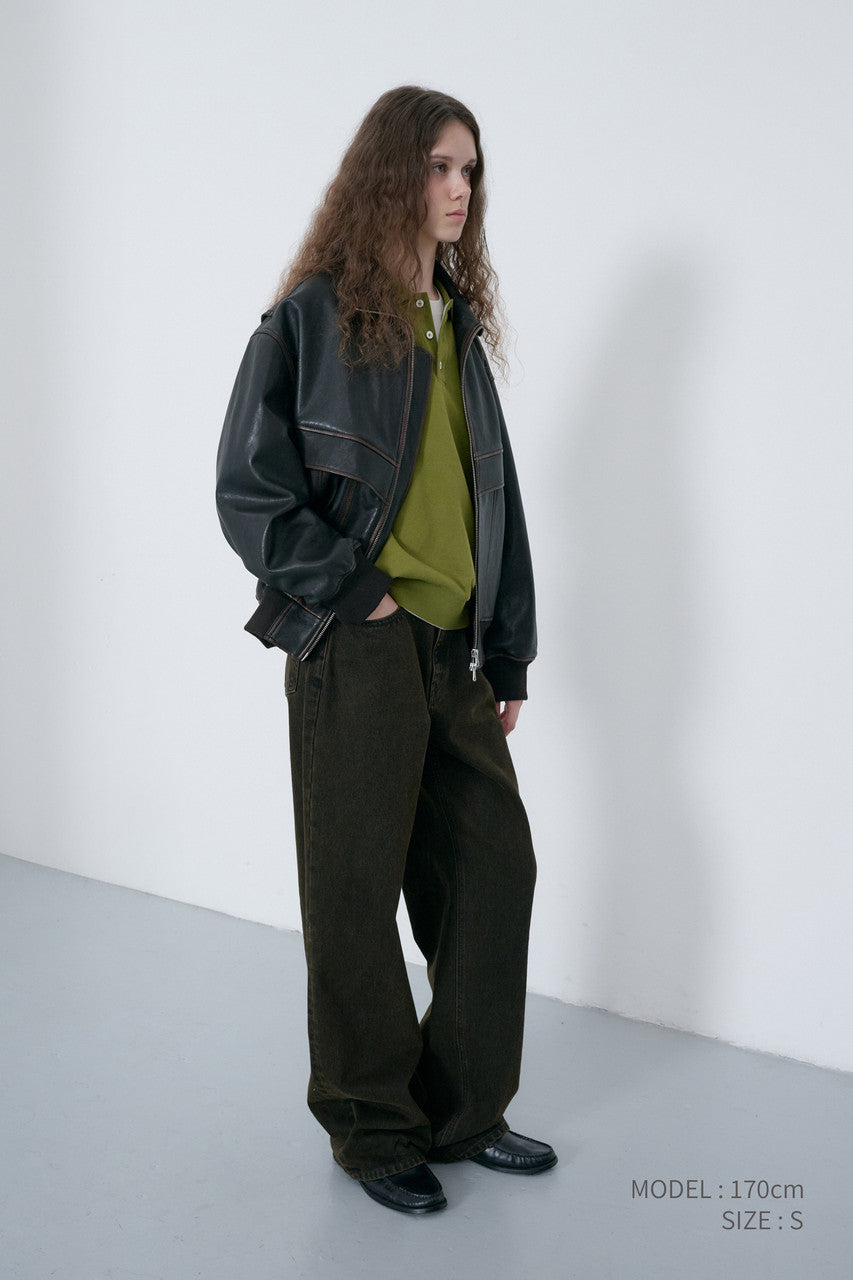 Dunst Relaxed Wide Jeans Dyed Brown