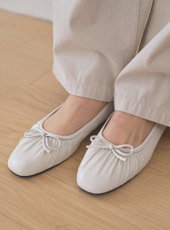 Mango Maniplease Born Shirring Flat Shoes