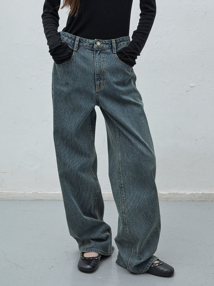 Raive Ribbed Wide Denim Pants